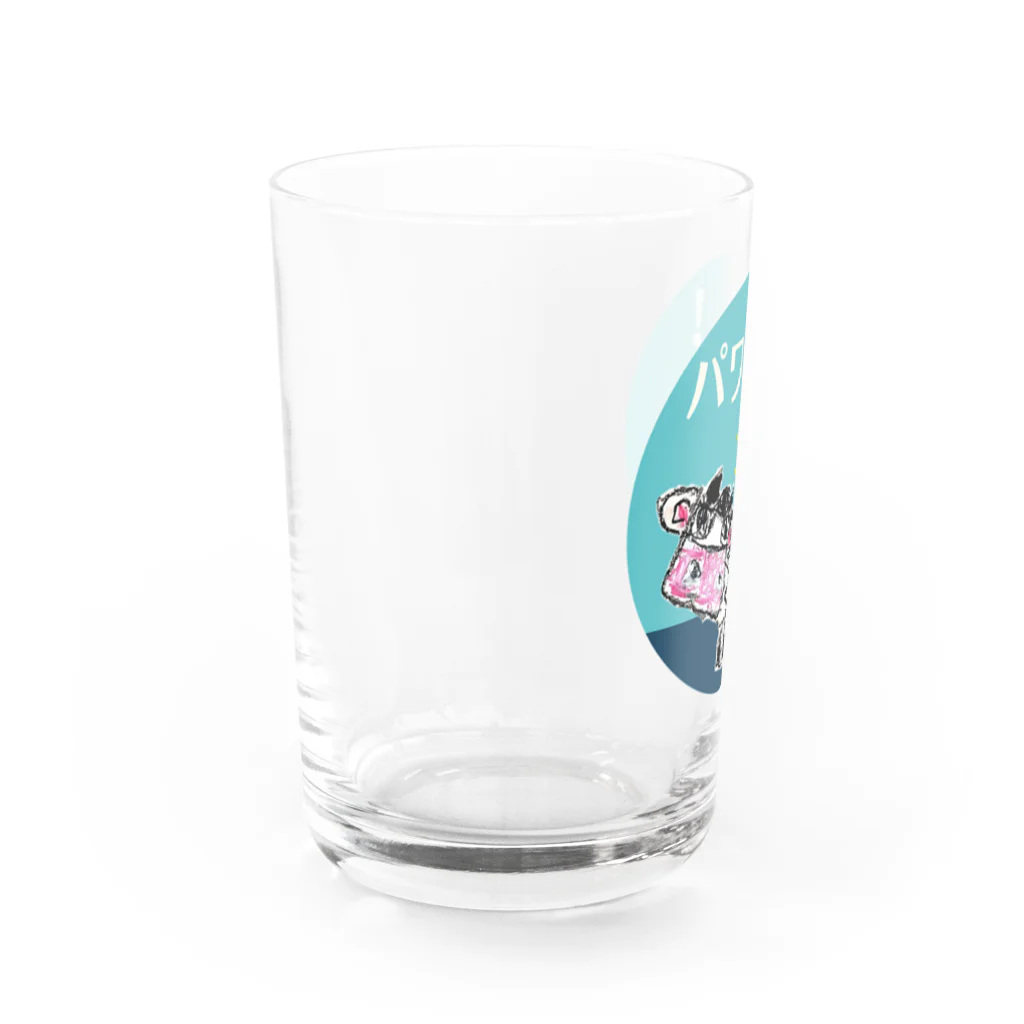いぬメロンのお店の牛乳大好き （パワ～をありがとう！） Water Glass :left