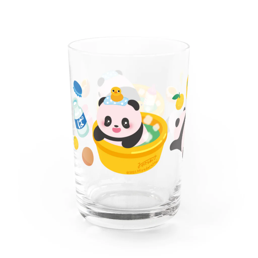 ぎょろぱちアイランドのぽかぽか温泉パンダちゃん Water Glass :left