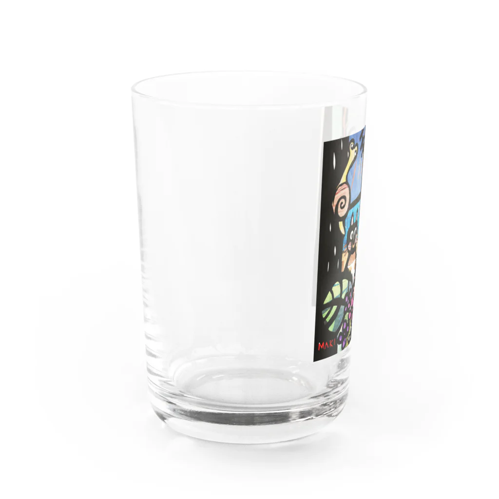 星めぐりマキの雨ふり猫さん Water Glass :left