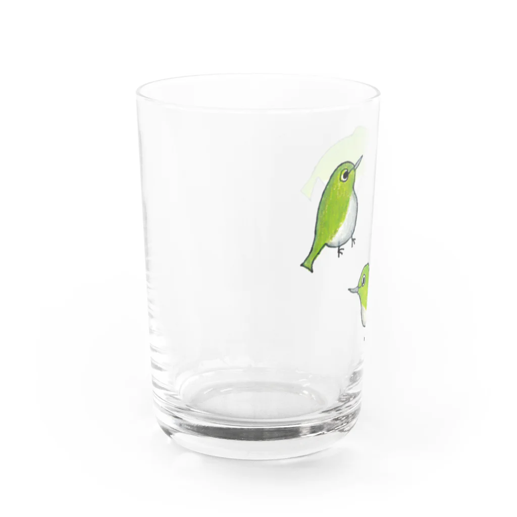 森図鑑の[森図鑑] いろいろメジロ Water Glass :left