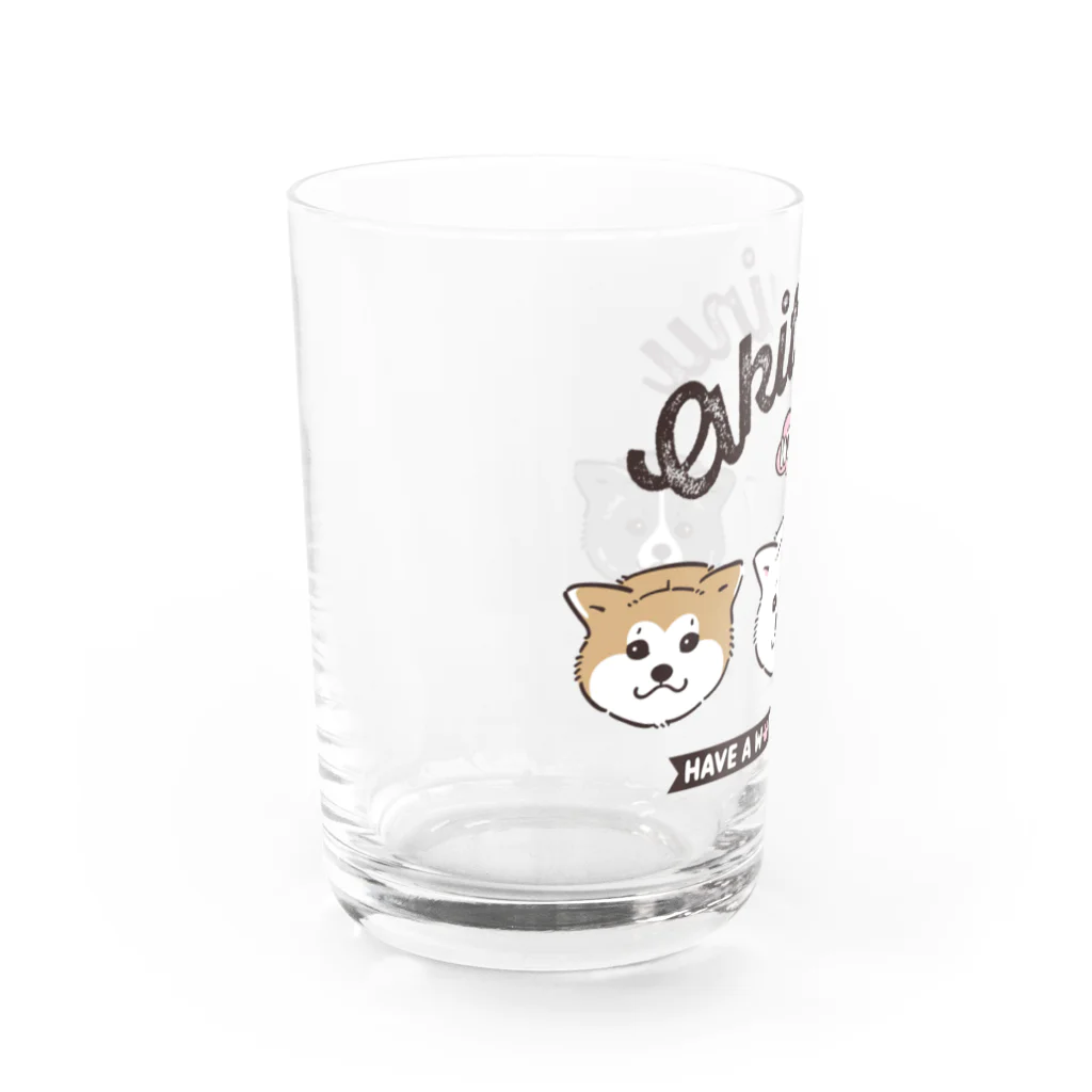 茉莉香｜Marikaの秋田犬ブラザーズ Water Glass :left