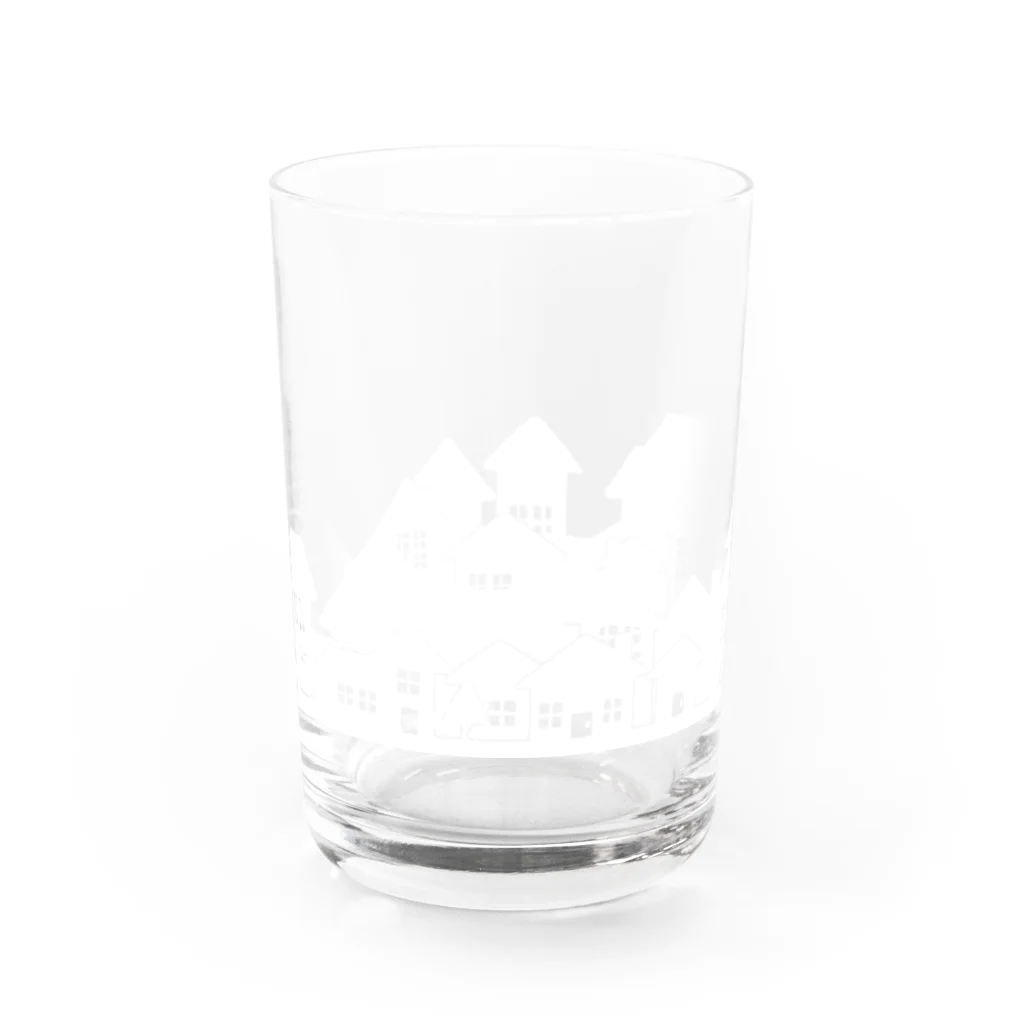 こまち子の白い町の影グラス Water Glass :left