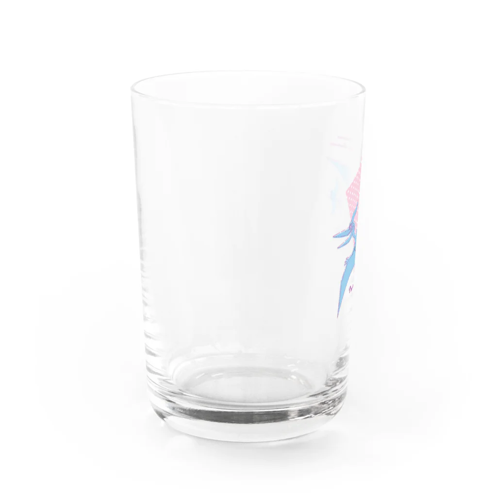 fumimicreativeのプテラノドン　80年代風レトロポップな恐竜 Water Glass :left