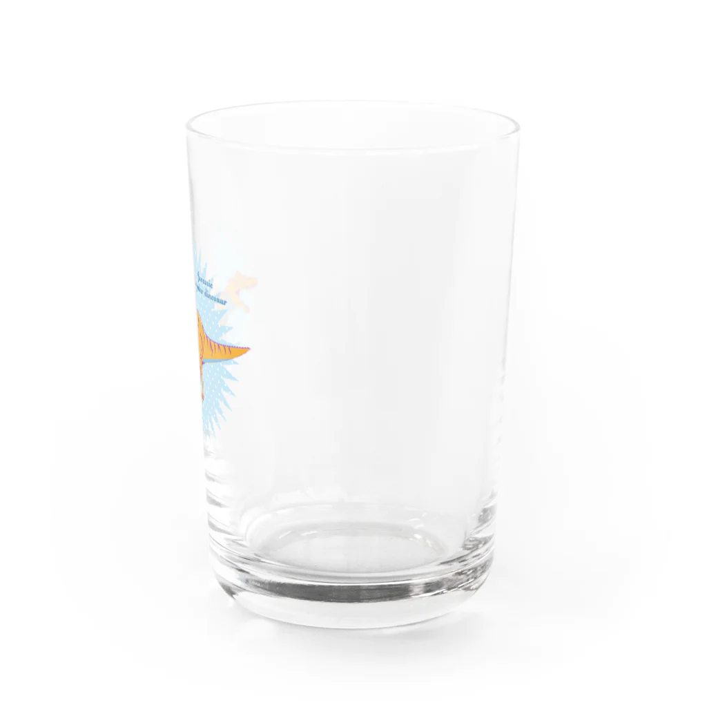 fumimicreativeのアロサウルス　80年代風レトロポップな恐竜 Water Glass :right