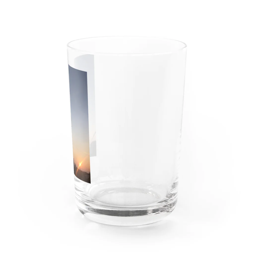 Hatumiの朝焼けと電柱と家 Water Glass :right