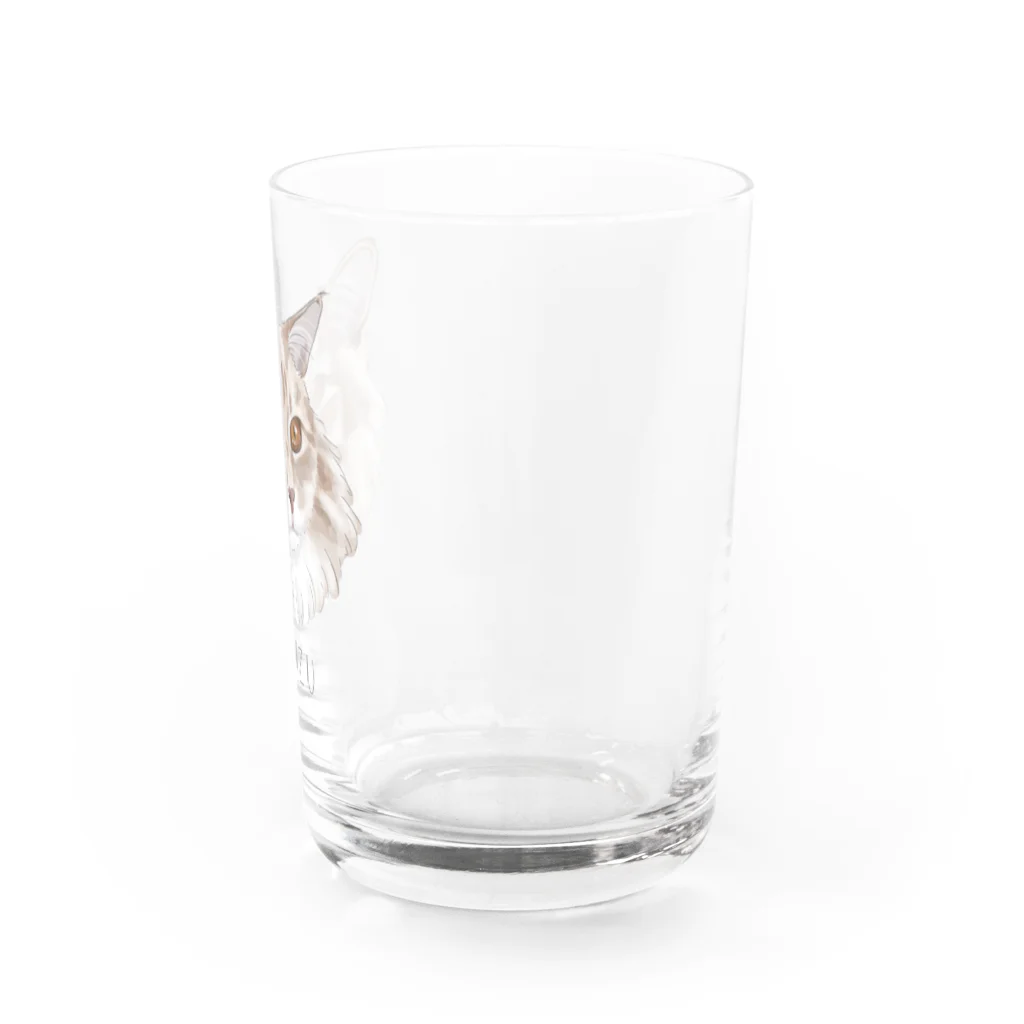 みきぞーん｜保護猫 ミッキー画伯と肉球とおともだちのyuzu Water Glass :right