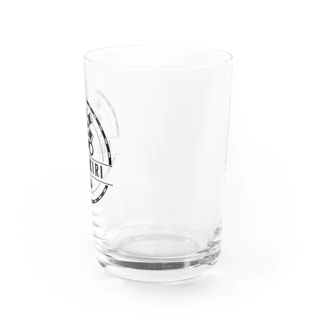 ふみきりグッズSHOPのロゴ風ふみきり【名入れ可】デザイン① Water Glass :right
