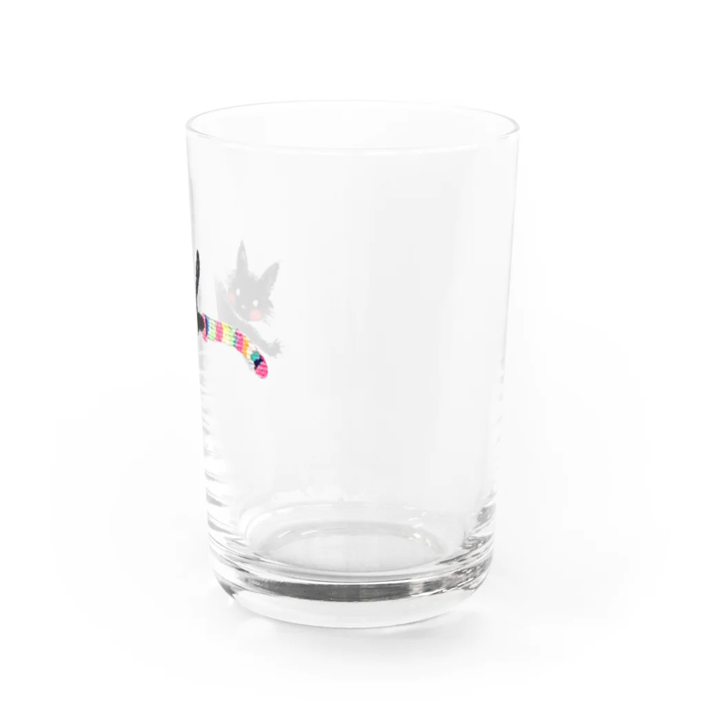 かまくらまいのくつしたくろねこ Water Glass :right