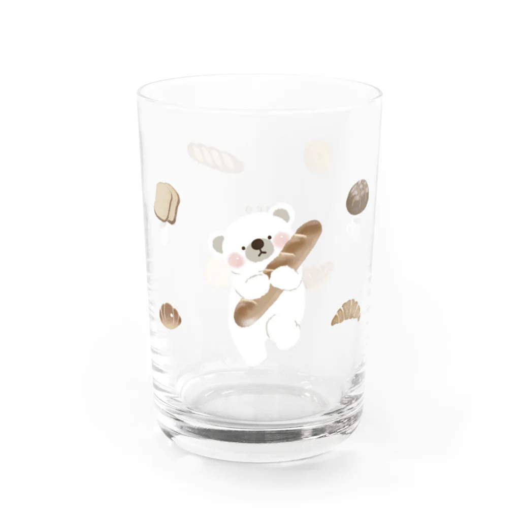 ぽこもこのお店のまるいシロクマはパンが好き♡ Water Glass :right