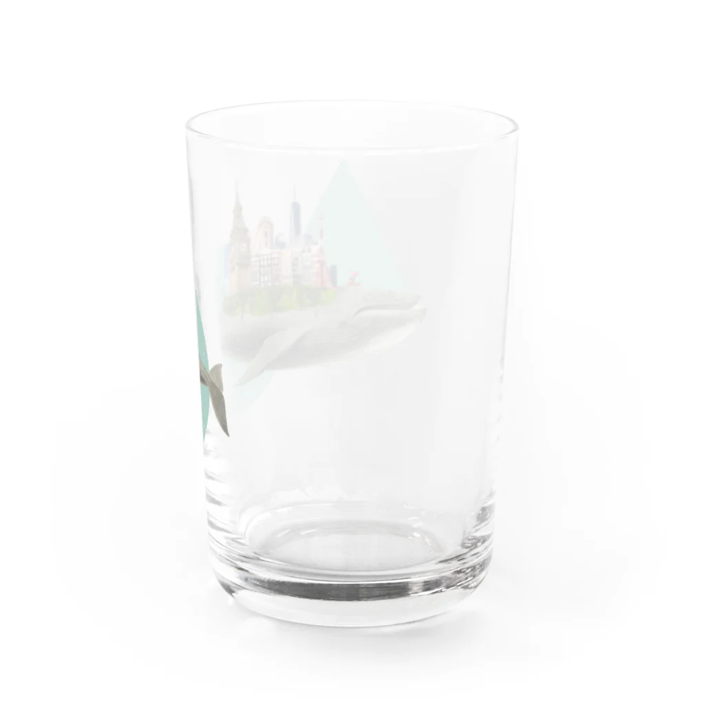 Leirion Hand Creationのwhale city Water Glass :right