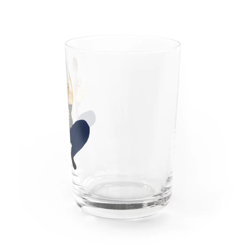 Le Chat Mignonne ル・シャ・ミニョンヌのラテとポテの可愛いイラストがTシャツや小物になりました！ Water Glass :right