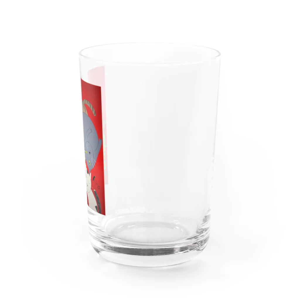 ️️ひろゆき🐾の3匹の可愛い猫 Water Glass :right