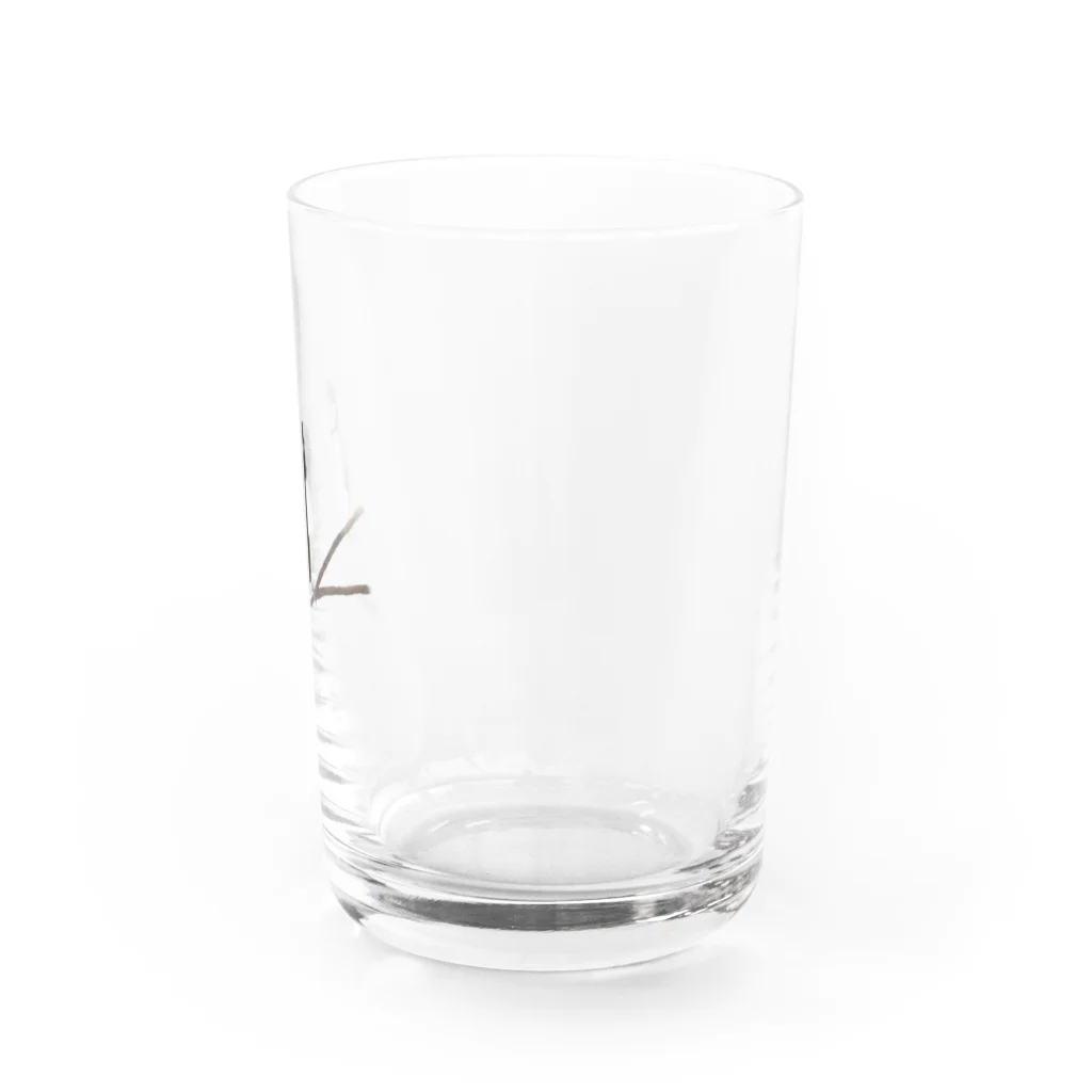 下田村の鳥の絵・バードウォッチング・シジュウカラ Water Glass :right