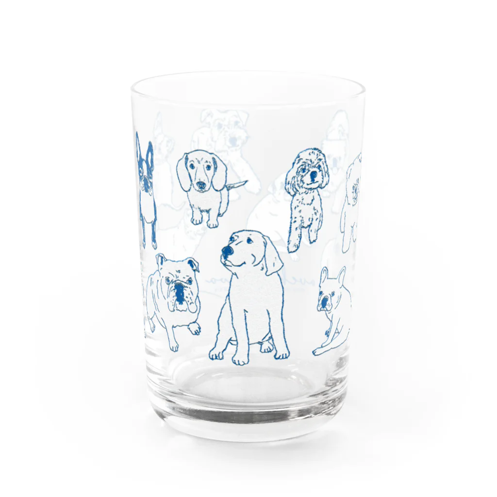 aveku towa. の犬との暮らし（ブルー） Water Glass :right