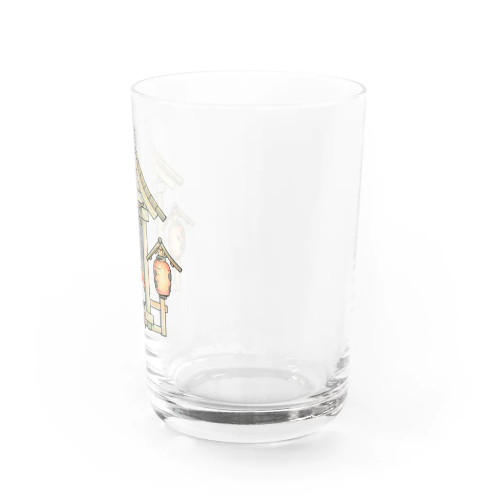 猫神神社の社と守り猫 Water Glass :right