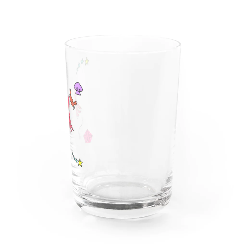 386のポップなタコ（クリア） Water Glass :right