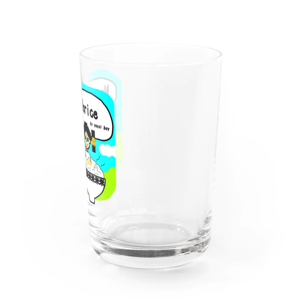 yayoiboy 弥生ボーイくんの弥生ボーイ「No gyo No rice！」 Water Glass :right