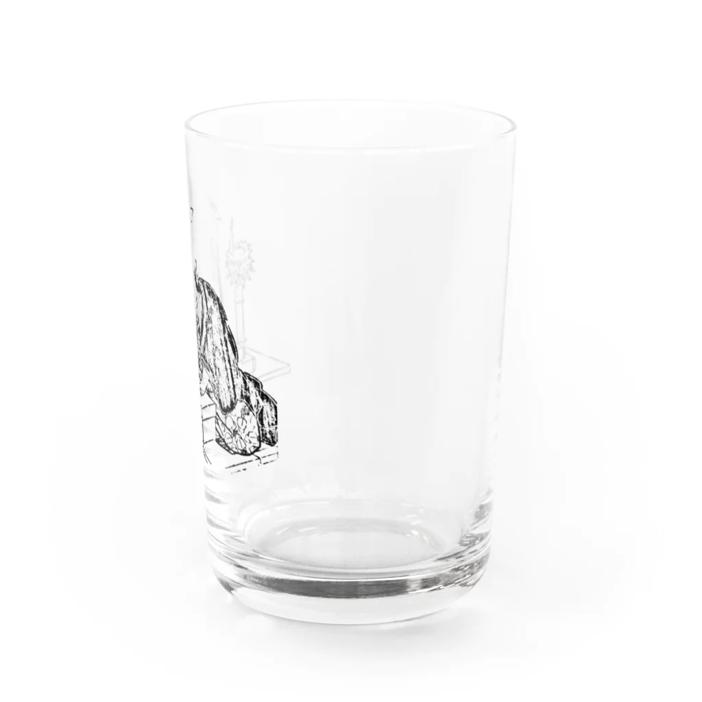 猫の浮世絵・草紙の講談する猫 Water Glass :right