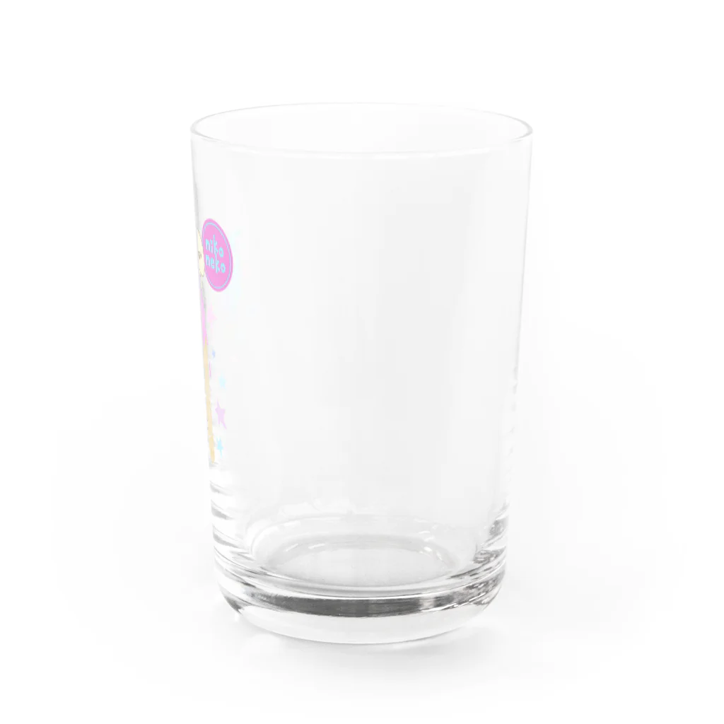 ぴよねこ(nikoneko)のカラフルソフトクリームとふわふわアニマル Water Glass :right