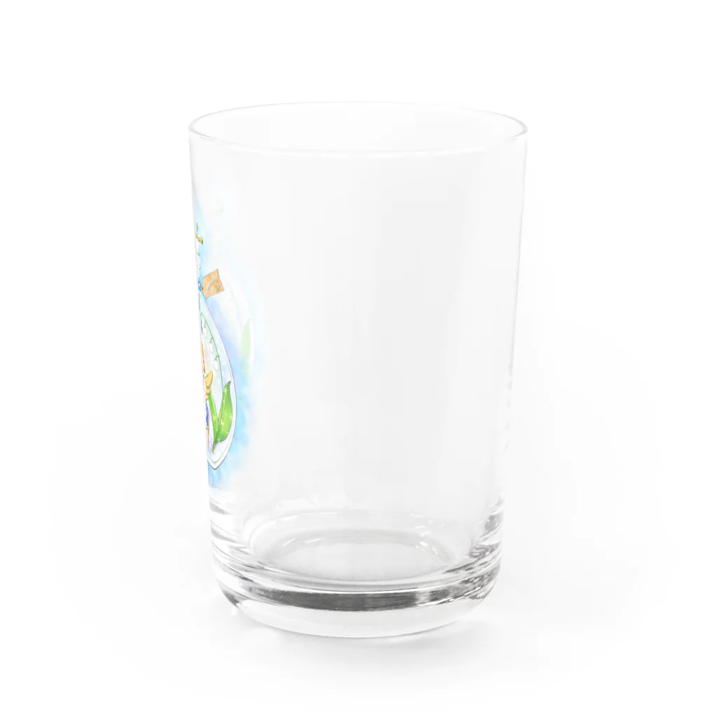 ハーバリウム　すずらんのすずらんとワンコ　ブルー Water Glass :right