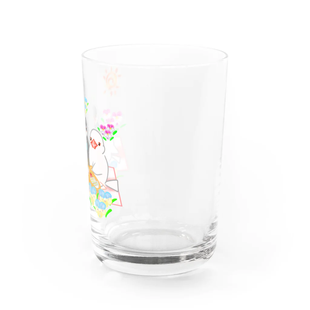 Lily bird（リリーバード）のピクニック文鳥ず Water Glass :right