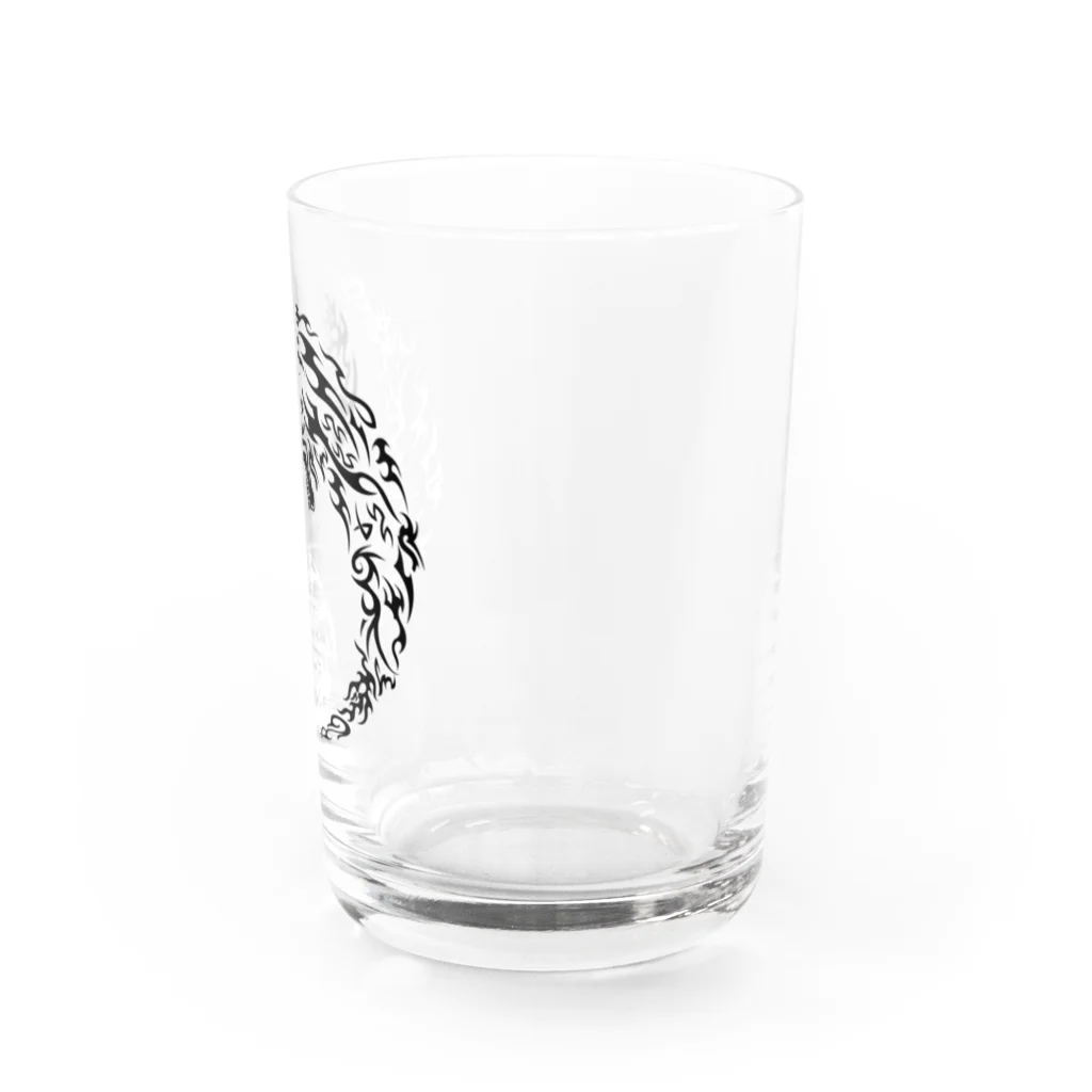 Ａ’ｚｗｏｒｋＳの合わせ二つ髑髏 黒白（オリジナル家紋シリーズ） Water Glass :right