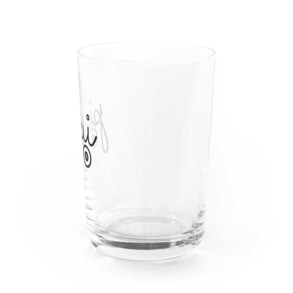 もこもこイエティのぴういロゴデザイン Water Glass :right