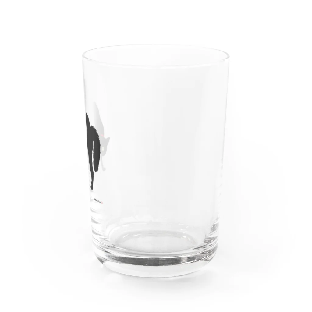 小鳥と映画館の赤い首輪のツンな黒猫ちゃん Water Glass :right