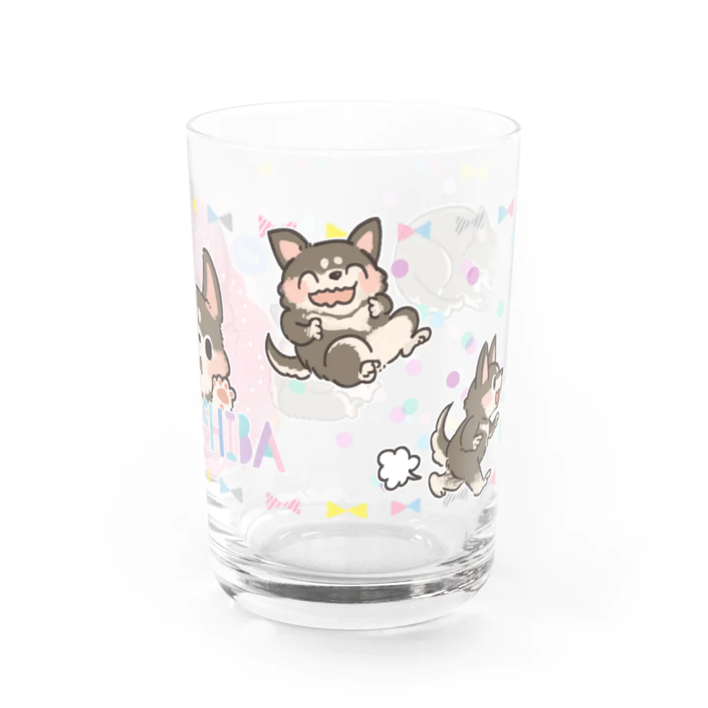 ふんわり本舗のすこやか（黒柴グラス） Water Glass :right