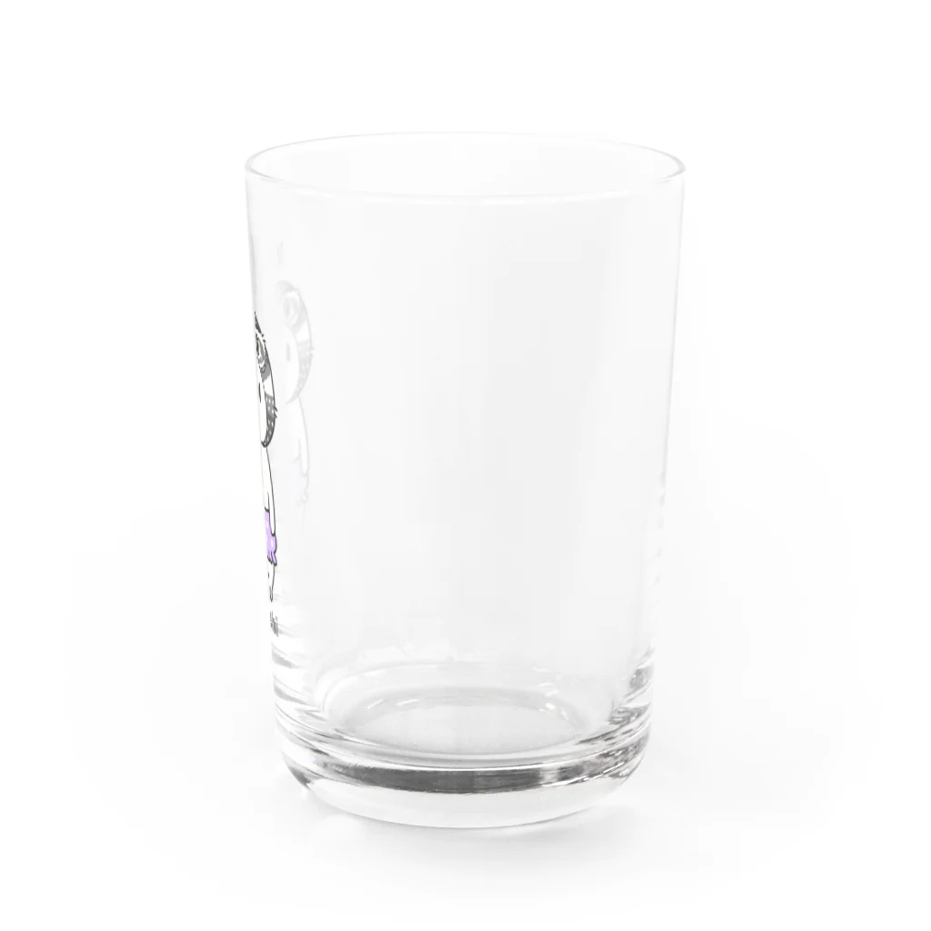 Miiiさんのふくろうウッサ氏【藤】 Water Glass :right