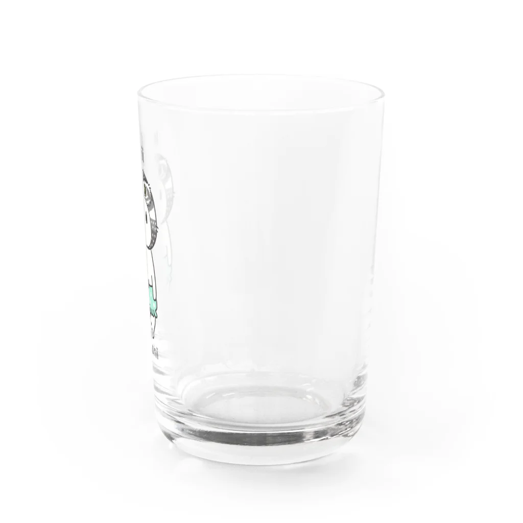 Miiiさんのふくろうウッサ氏【ミント】 Water Glass :right