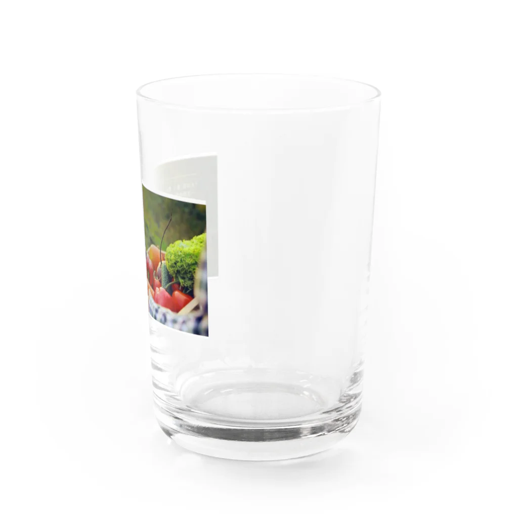 すずまるこの元気に食べて働こう^_^ Water Glass :right