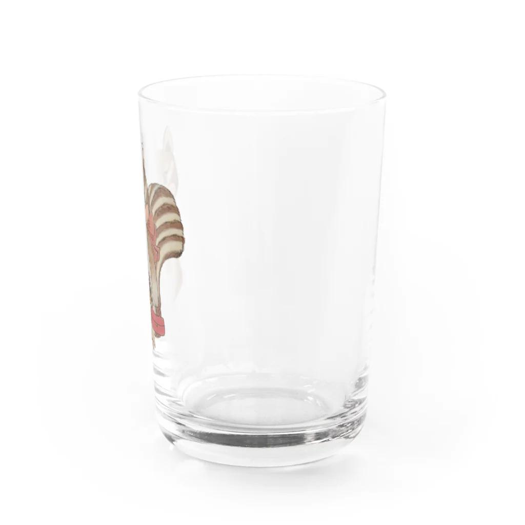 河内葉子の動物アートのグッズのわんぱくリスさん Water Glass :right