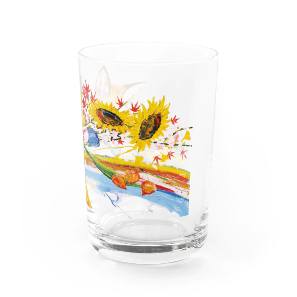 NiJi$uKeの花束狐_グラス Water Glass :right