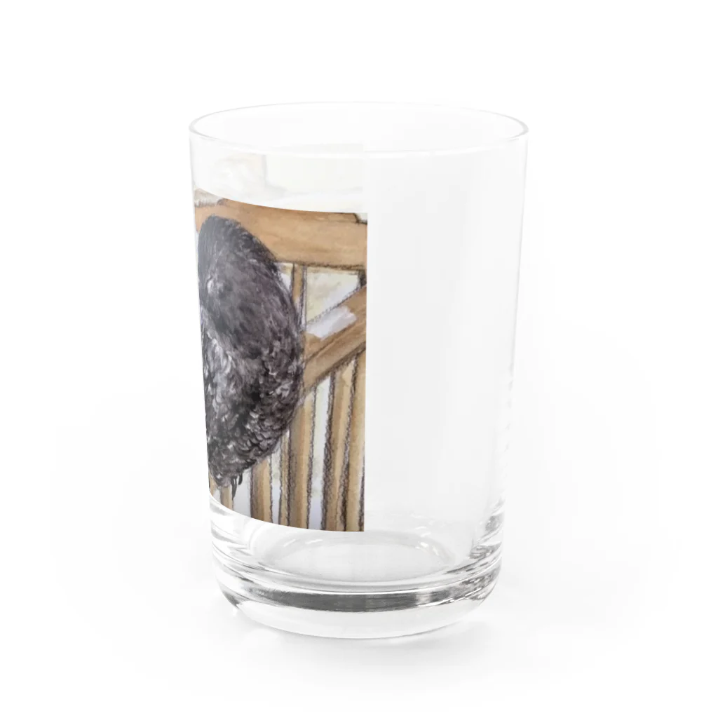 パート主婦しずかのオリジナルイラストグッズのカラスのハッピー Water Glass :right