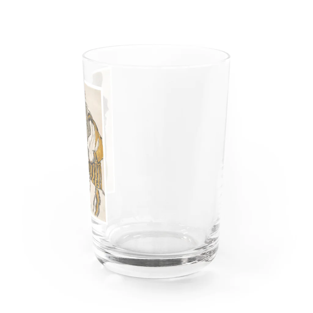 世界の絵画アートグッズのエゴン・シーレ《シーレの妻と小さな甥っ子》 Water Glass :right