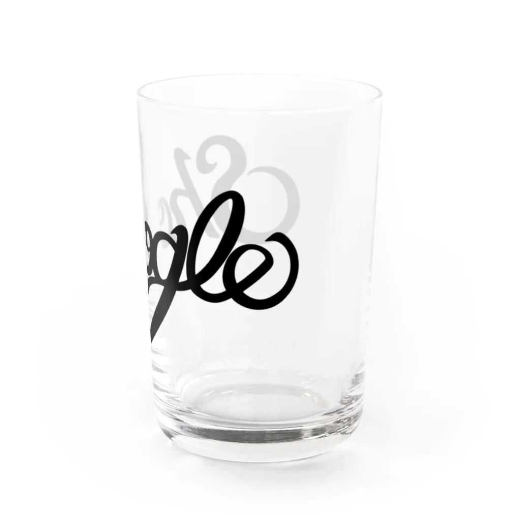 週刊少年ライジングサンズのシューグル(Shoogle)ロゴ 黒字 Water Glass :right