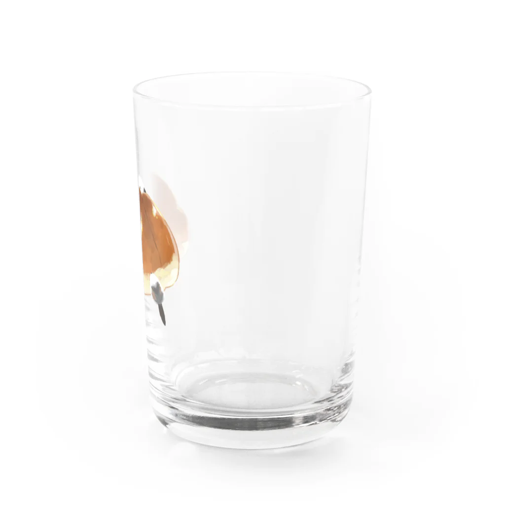 【シマエナガグッズ】ちくわファクトリーのシマエナガ バターロール Water Glass :right