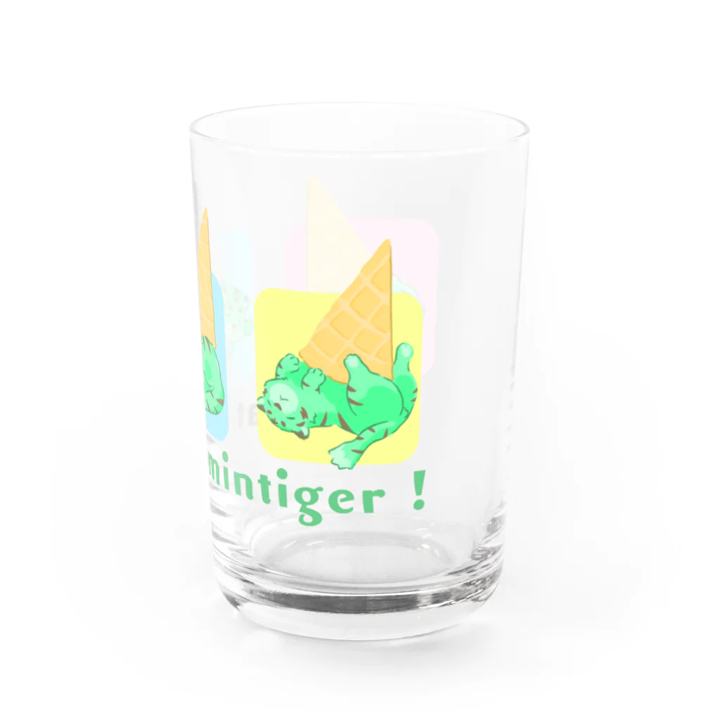 greenshibadog factoryのチョコミンタイガー×3 Water Glass :right