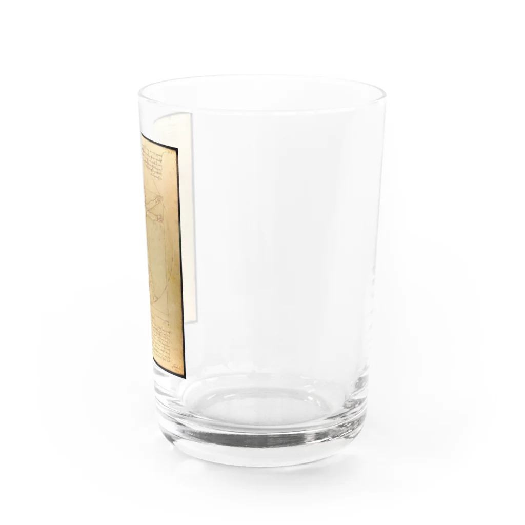 えとーの趣味商品店のレオナルド・ダ・ヴィンチの『ウィトルウィウス的人体図』 Water Glass :right