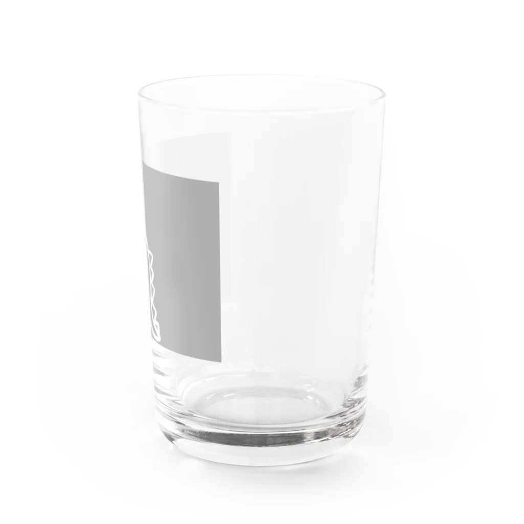soyo11のゆるイラスト恐竜 グレー② Water Glass :right