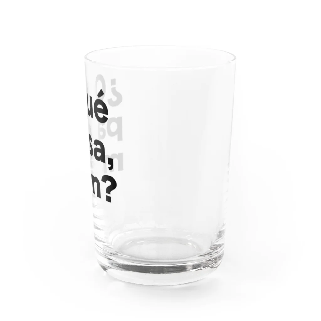 TシャツジャパンSUZURI店🇯🇵の¿Qué pasa,man?（ケパサメン）黒文字 Water Glass :right