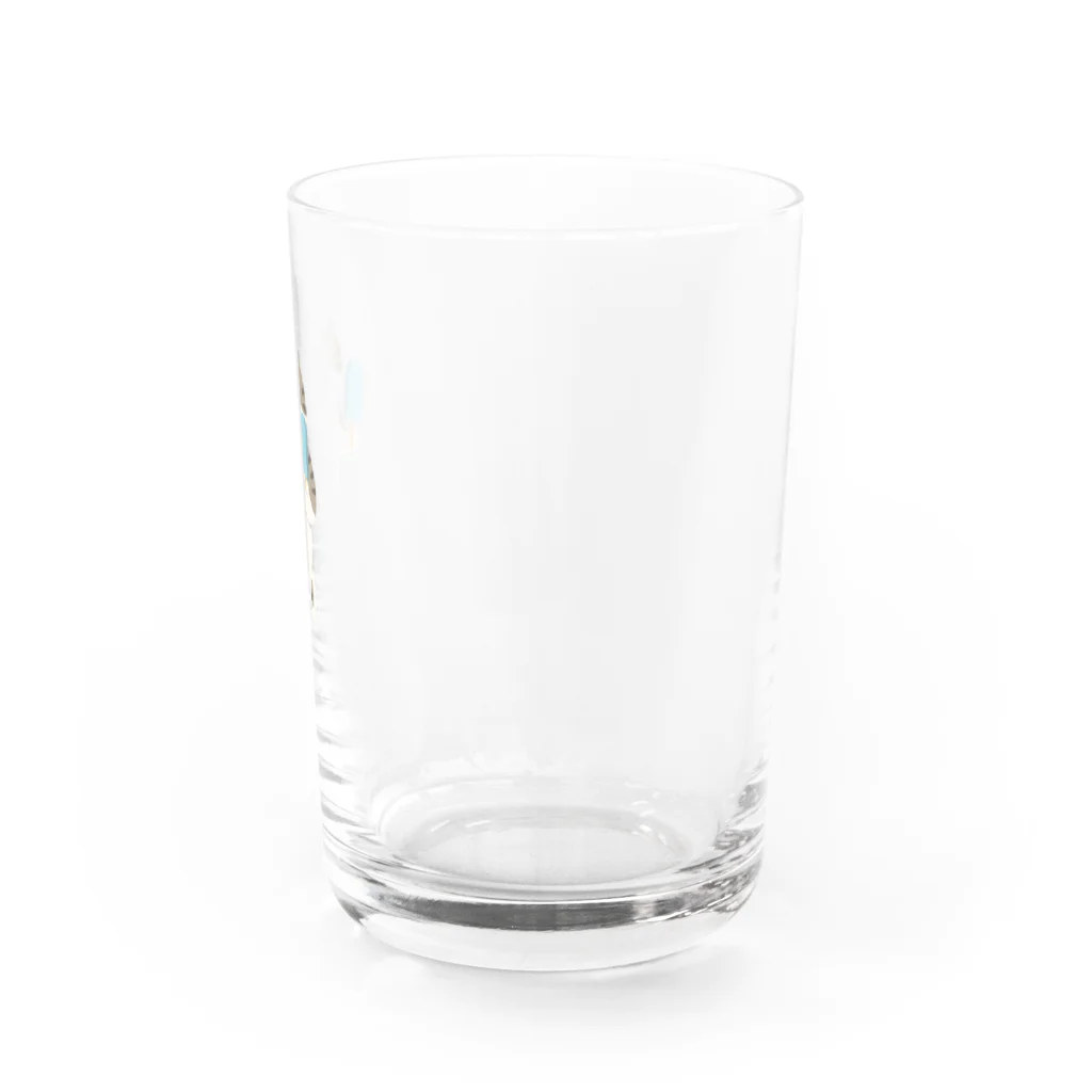 SUIMINグッズのお店のソーダアイスを意気揚々と運ぶねこ Water Glass :right