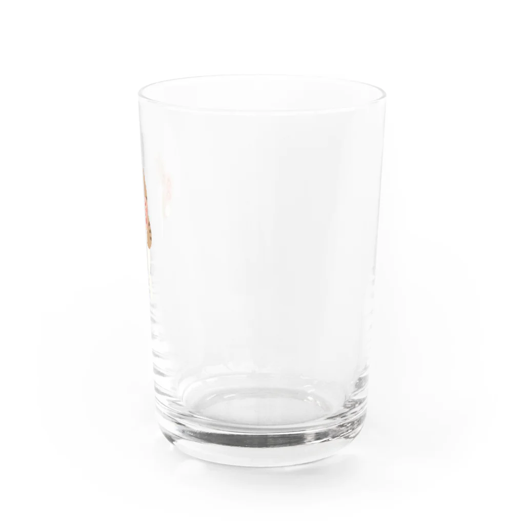 SUIMINグッズのお店のいちごアイスをあざとく運ぶねこ Water Glass :right