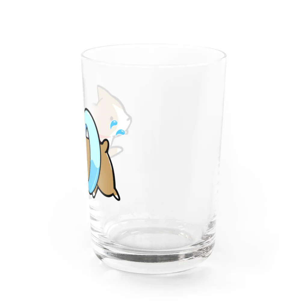 かわいいコーギーのswim Water Glass :right