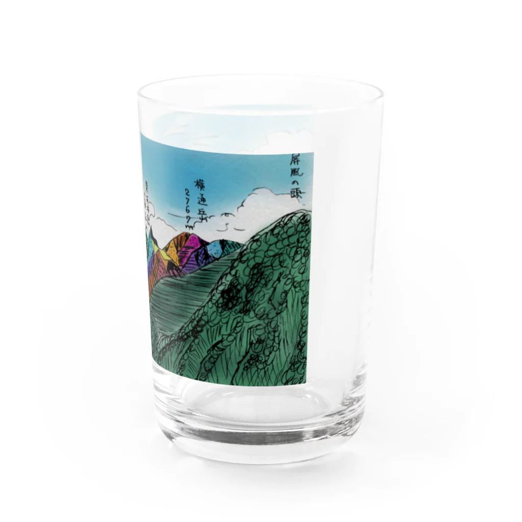 Lunannieの涸沢ヒュッテから見える山々 Water Glass :right