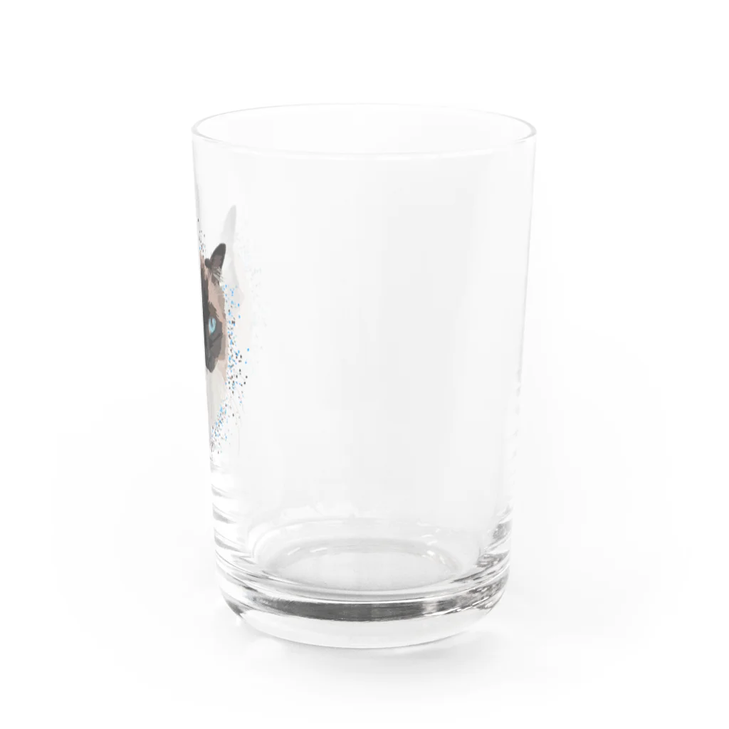 小鳥と映画館の青い瞳のネコちゃん ラグドール Water Glass :right