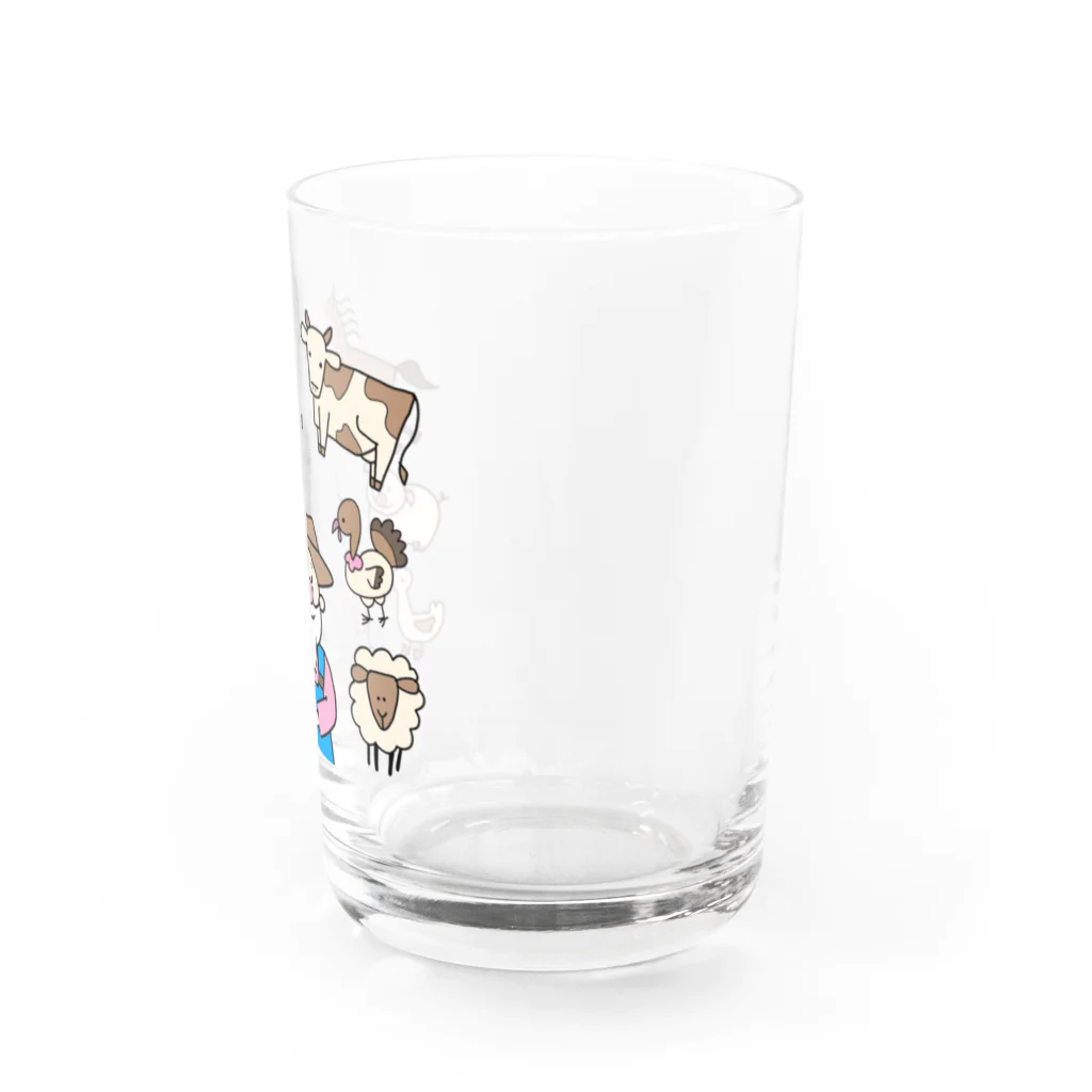 aiai_eigoのOld MacDonald had a farm【親子英語応援Tシャツ・グッズ】 Water Glass :right