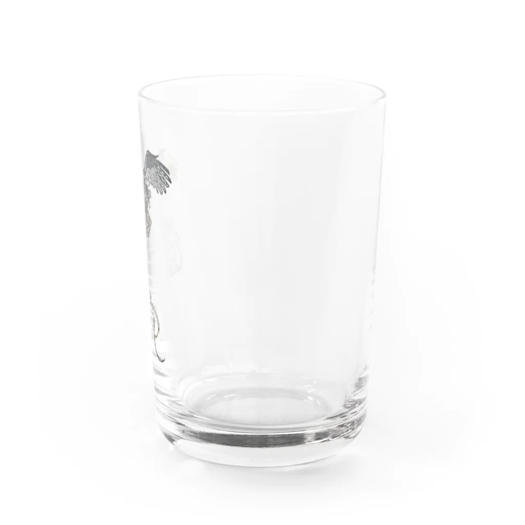 消しゴムはんこ八里半の伝説の鳥 Water Glass :right