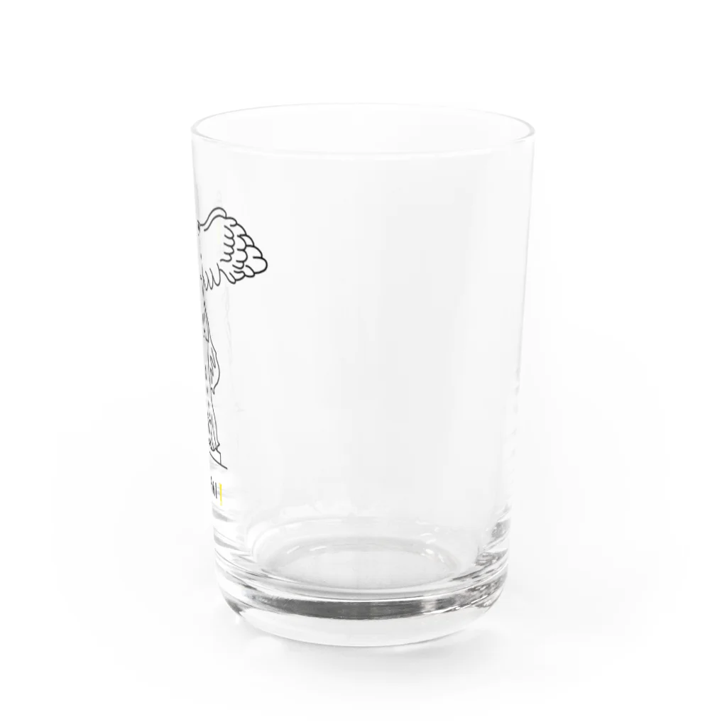 ビールとアート TM-3 Designの彫刻 × BEER（サモトラケのニケ）黒線画 Water Glass :right